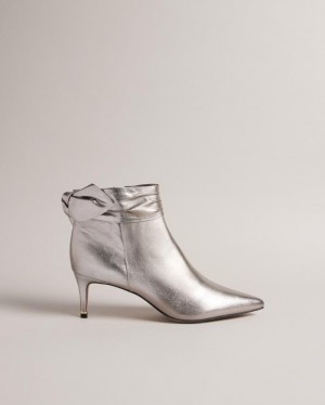Botki Damskie Ted Baker Suede Bow Detail Szare Polska | PL-CZPFA2974