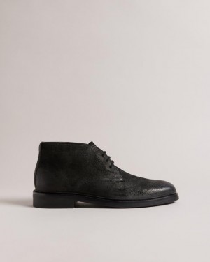 Buty Chukka Męskie Ted Baker Polished Suede Czarne Polska | PL-SLTOQ8716