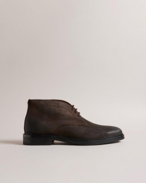 Buty Chukka Męskie Ted Baker Polished Suede Brązowe Czekolada Polska | PL-FLAID9265