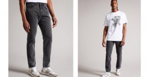 Jeansy Męskie Ted Baker Slim Leg Denim Szare Polska | PL-EDCOH7801