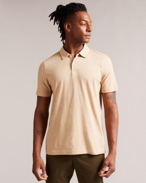 Koszulka Polo Męskie Ted Baker Short Sleeve Cashmere Blend Brązowe Polska | PL-PZCQO5692