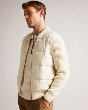 Kurtka Męskie Ted Baker Long Sleeve Wadded Zip Through Beżowe Polska | PL-YUCXP8913