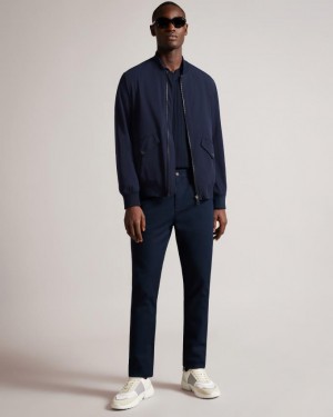 Kurtka Męskie Ted Baker Twill Bomber Granatowe Polska | PL-IMTVN0365