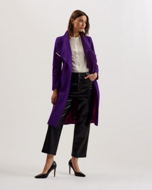 Płaszcz Damskie Ted Baker Wool Wrap Jasny Fioletowe Polska | PL-BGCDM1203