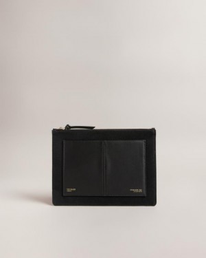 Pouches Damskie Ted Baker Canvas Czarne Polska | PL-HGXCP0761