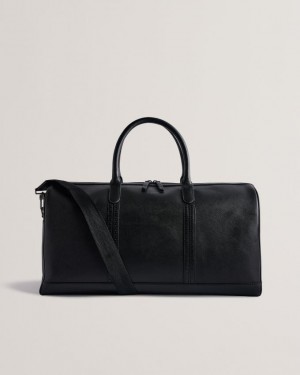 Skórzana Torebka Męskie Ted Baker Textured Saffiano Holdall Czarne Polska | PL-ZMBYJ3648