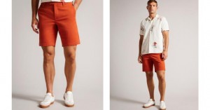 Spodenki Męskie Ted Baker Chino Czerwone Polska | PL-FTPSO3892