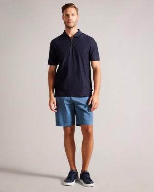 Spodenki Męskie Ted Baker Geometric Print Cotton Niebieskie Polska | PL-RXEVJ9783