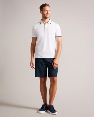 Spodenki Męskie Ted Baker Geometric Print Cotton Granatowe Polska | PL-XKPMN0352
