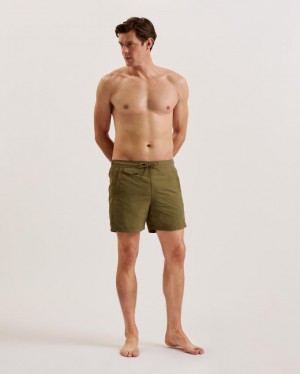 Spodenki Męskie Ted Baker Plain Swim Oliwkowe Polska | PL-TUGEC5239