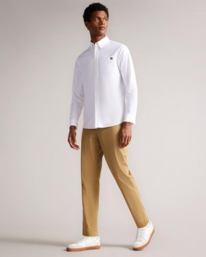Spodnie Chinosy Męskie Ted Baker Casual Relaxed Beżowe Polska | PL-PYACG6207