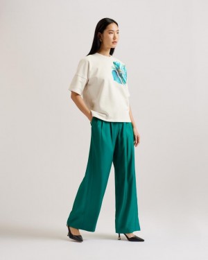 Spodnie Damskie Ted Baker Wide Leg Zielone Polska | PL-PKHTV8961