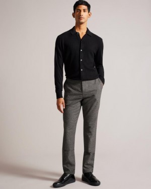 Spodnie Męskie Ted Baker Irvine Fit Puppytooth Szare Polska | PL-FYMEX7940