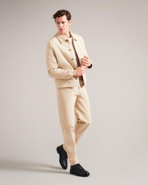Spodnie Męskie Ted Baker Tapered Moleskin Szare Brązowe Polska | PL-HFGCT6182