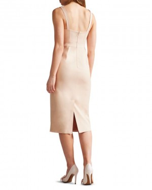 Sukienka Damskie Ted Baker Bodycon Midi Różowe Polska | PL-EVIAW2386