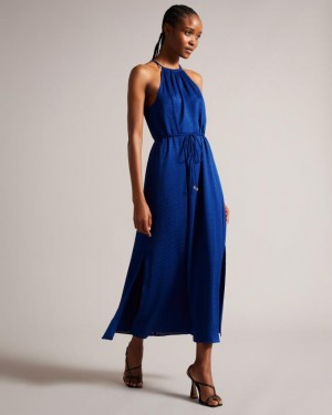Sukienka Damskie Ted Baker Halter Neck Midaxi Jasny Niebieskie Polska | PL-VETYP0214
