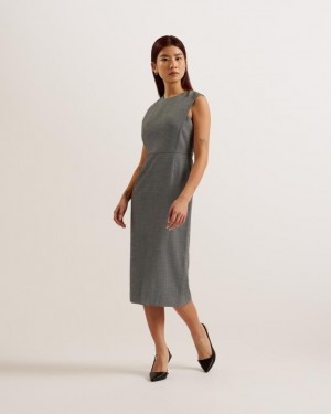 Sukienka Damskie Ted Baker Tailored Midi With Front Split Czarne Polska | PL-JLKRP2938