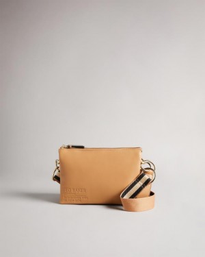 Torba Crossbody Damskie Ted Baker Branded Webbing Brązowe Polska | PL-QRHEZ3189