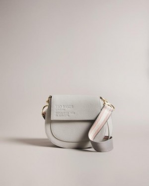 Torba Crossbody Damskie Ted Baker Branded Webbing Satchel Głęboka Szare Polska | PL-QSVNP2906
