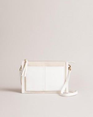 Torba Crossbody Damskie Ted Baker Canvas Kremowe Polska | PL-XKTRL0986