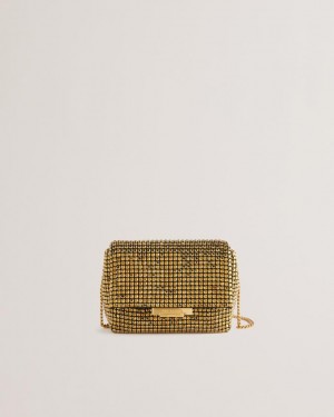 Torba Crossbody Damskie Ted Baker Crystal Mini Złote Polska | PL-WHUOX9314
