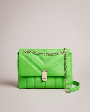 Torba Crossbody Damskie Ted Baker Puffer Quilted Leather Zielone Polska | PL-IJMPR7614