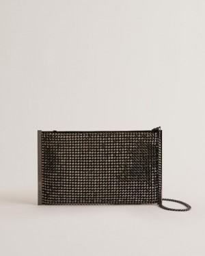 Torba na Ramię Damskie Ted Baker Crystal Embellished Szare Polska | PL-UHQJT6980
