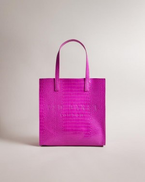 Torebka Damskie Ted Baker Croc Detail Large Icon Głęboka Różowe Polska | PL-MCVAE2741