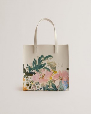 Torebka Damskie Ted Baker Floral Print Large Icon Kremowe Polska | PL-YQFHL0983