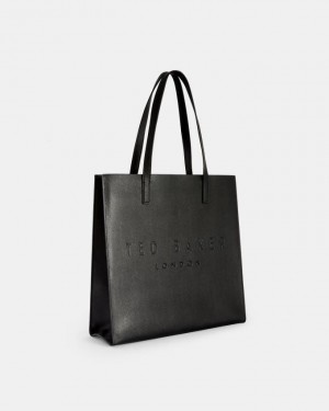 Torebka Damskie Ted Baker Medium Crosshatch Icon Czarne Polska | PL-NFGIM6408
