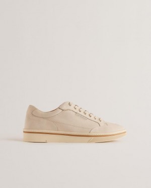Trampki Męskie Ted Baker Leather Contrast Detail Court Szare Polska | PL-IWMXU7560