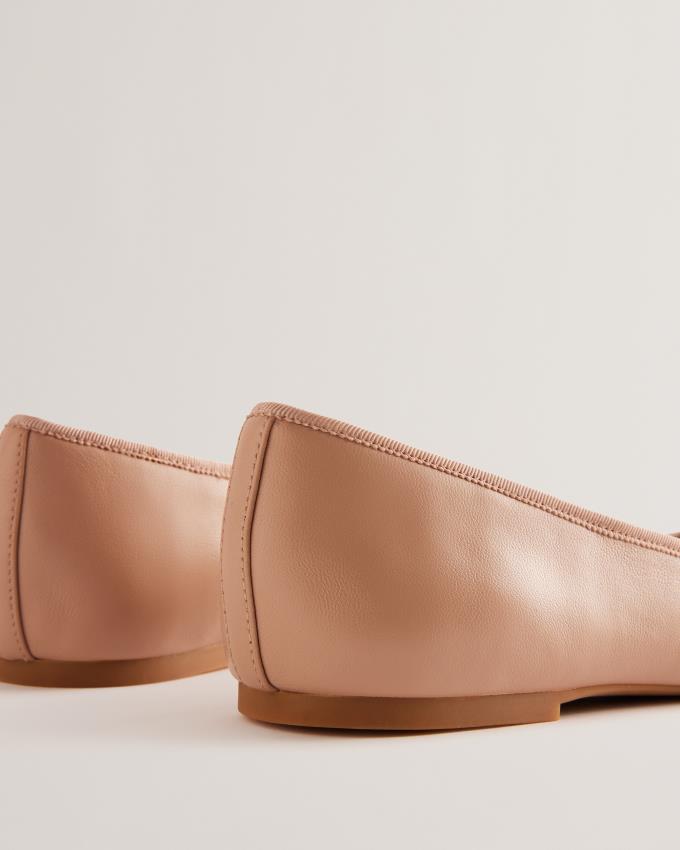 Baleriny Damskie Ted Baker Bow Detail Leather Różowe Polska | PL-RDNTY1256