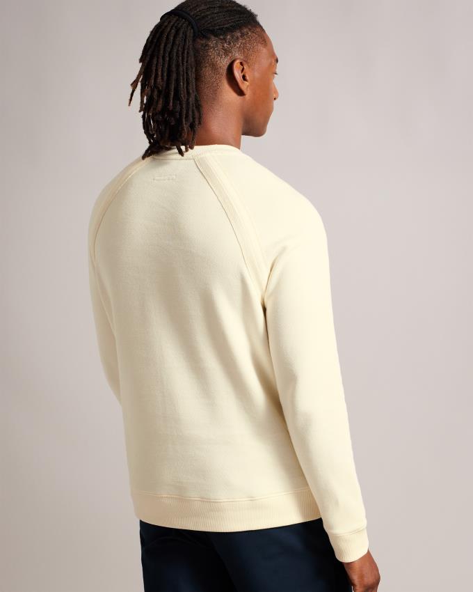 Bluza Męskie Ted Baker Long Sleeve Raglan Detail Kremowe Polska | PL-WYUVE7083