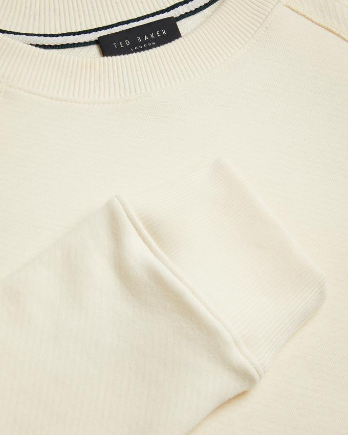 Bluza Męskie Ted Baker Long Sleeve Raglan Detail Kremowe Polska | PL-WYUVE7083