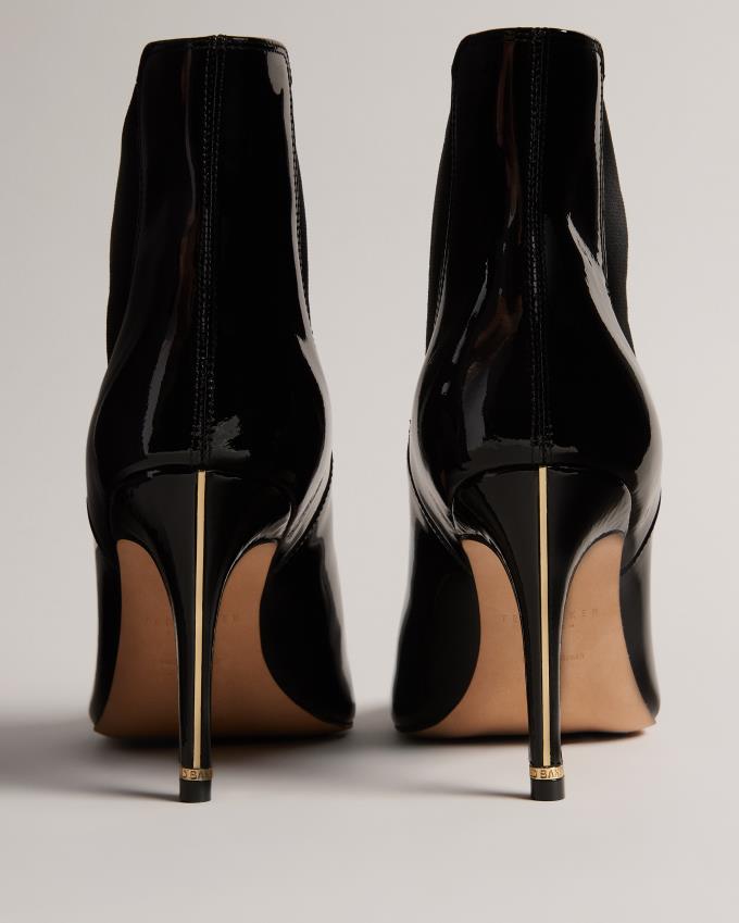 Botki Damskie Ted Baker Patent Leather Czarne Polska | PL-SIDMQ8705