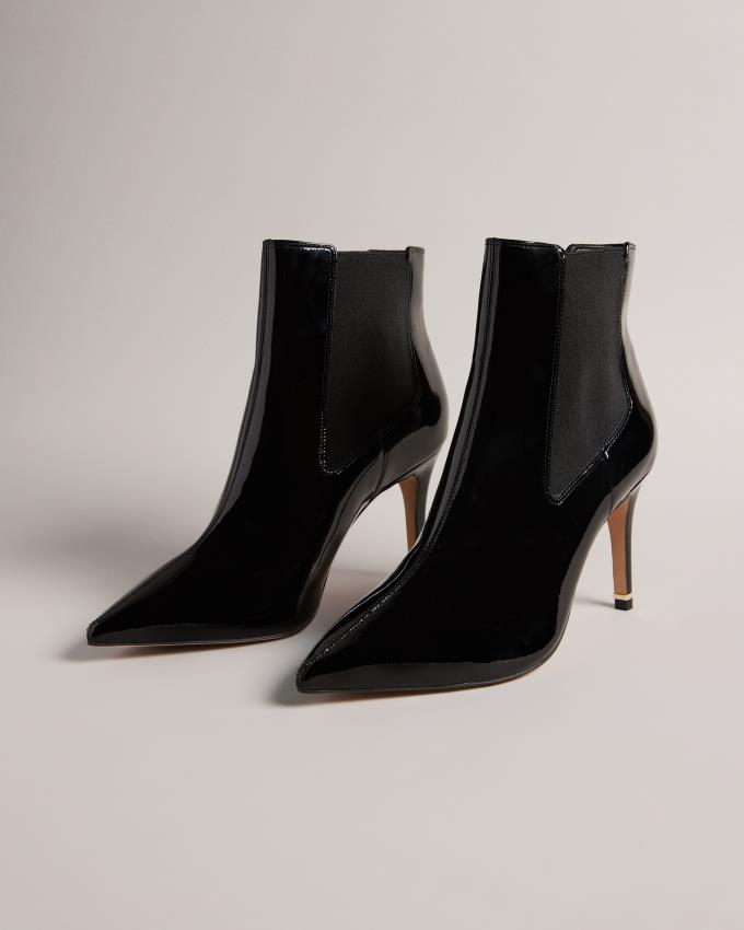 Botki Damskie Ted Baker Patent Leather Czarne Polska | PL-SIDMQ8705