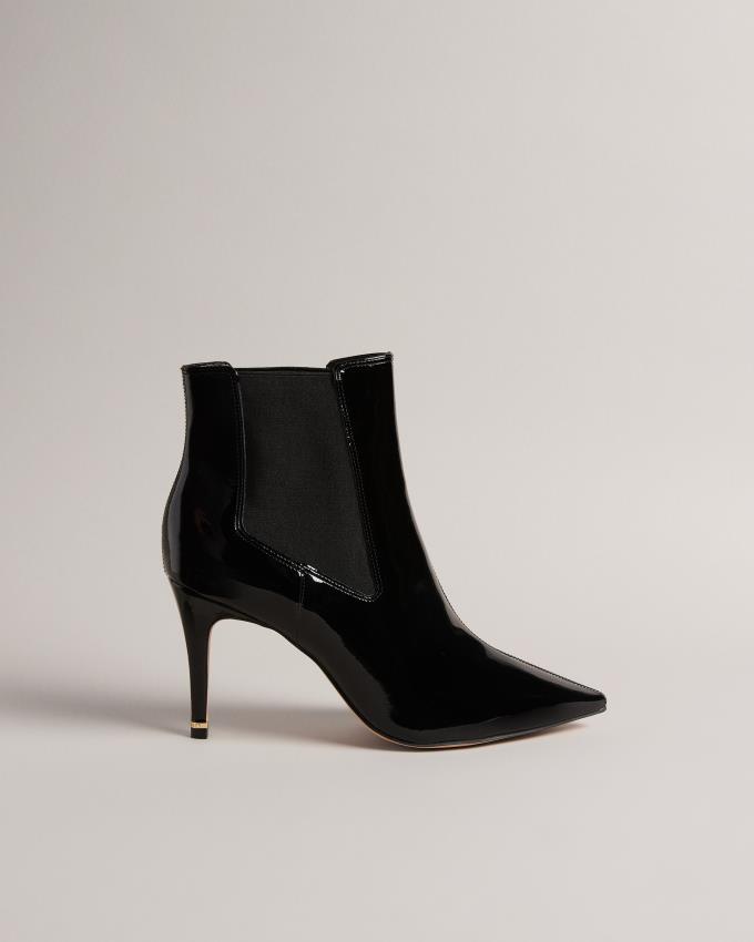 Botki Damskie Ted Baker Patent Leather Czarne Polska | PL-SIDMQ8705