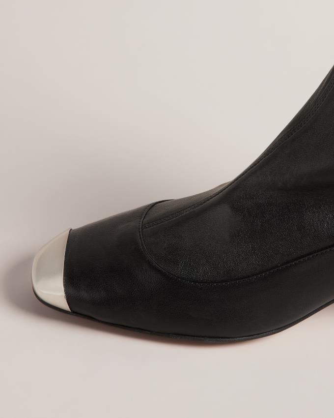 Botki Damskie Ted Baker Stretch Leather Czarne Polska | PL-LMZYX7930