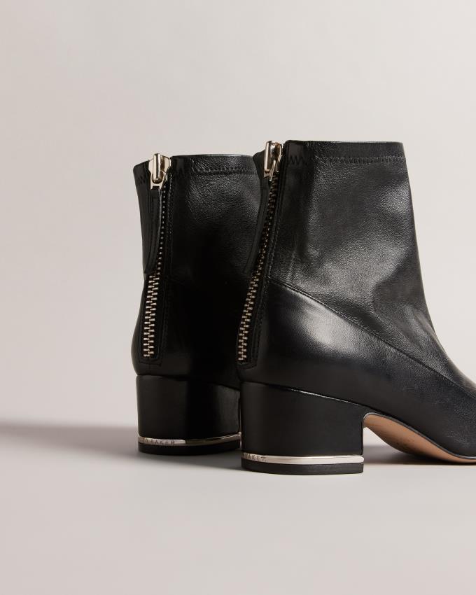 Botki Damskie Ted Baker Stretch Leather Czarne Polska | PL-LMZYX7930