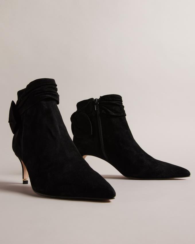 Botki Damskie Ted Baker Suede Bow Detail Czarne Polska | PL-JQSTF7864