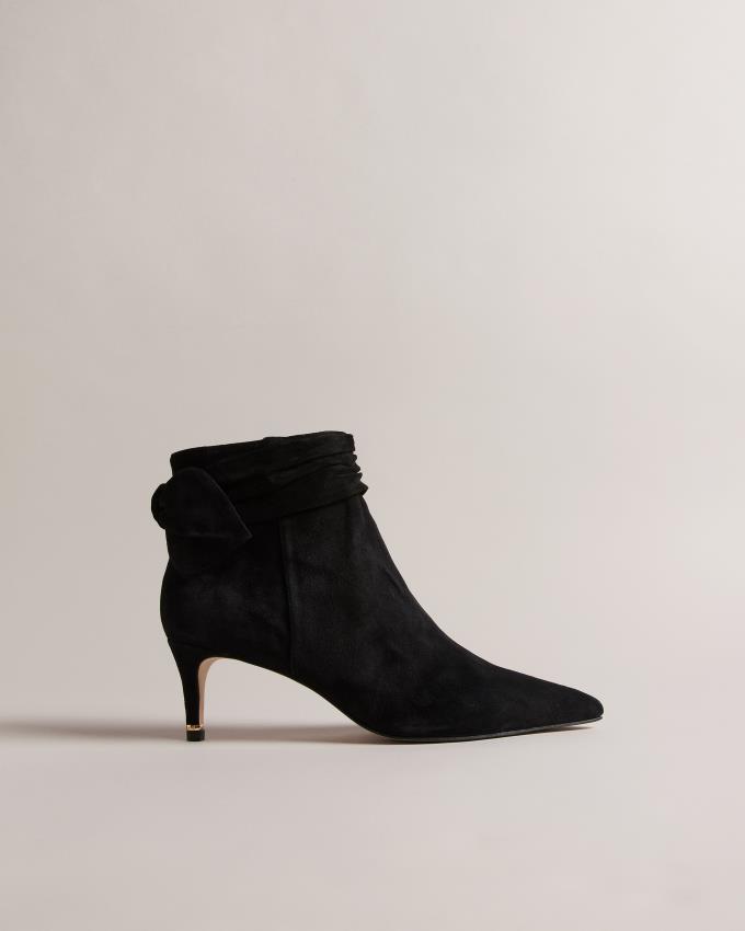 Botki Damskie Ted Baker Suede Bow Detail Czarne Polska | PL-JQSTF7864