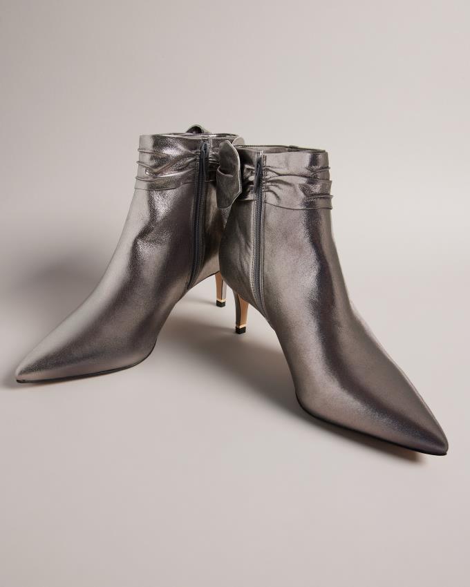 Botki Damskie Ted Baker Suede Bow Detail Szare Polska | PL-CZPFA2974