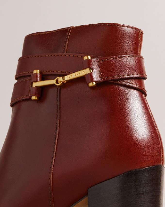 Botki Damskie Ted Baker T Hinge Leather Brązowe Polska | PL-DGQSB8573
