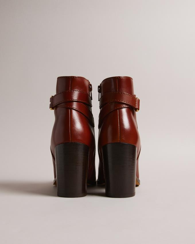 Botki Damskie Ted Baker T Hinge Leather Brązowe Polska | PL-DGQSB8573