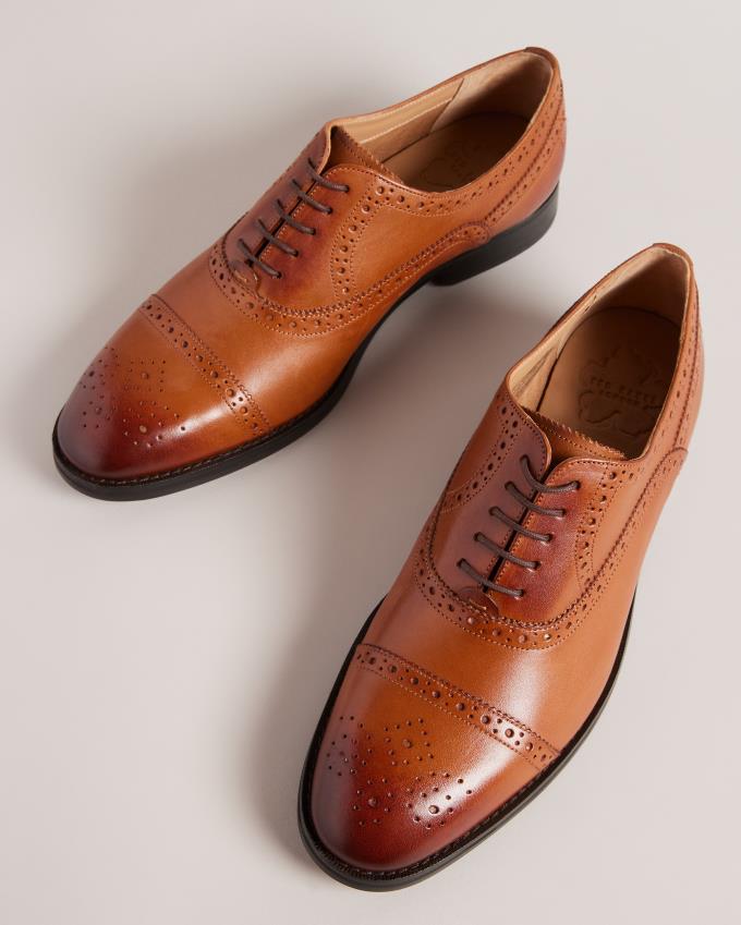 Buty Brogue Męskie Ted Baker Formal Leather Ombre Toe Cap Brązowe Polska | PL-WPAGS2816