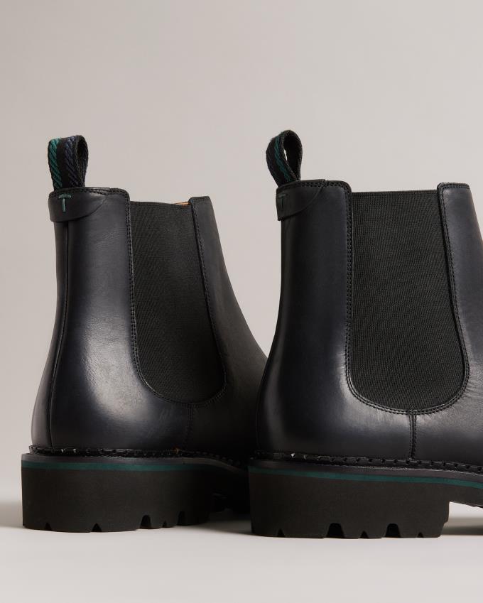 Buty Chelsea Męskie Ted Baker Chunky Leather Czarne Polska | PL-JPCSE0342