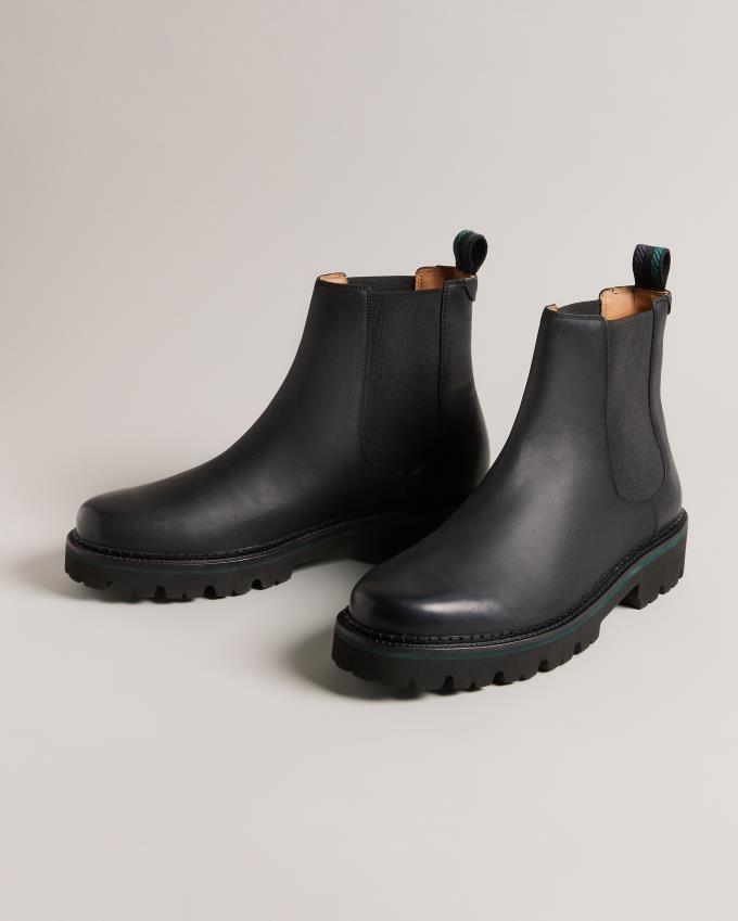 Buty Chelsea Męskie Ted Baker Chunky Leather Czarne Polska | PL-JPCSE0342
