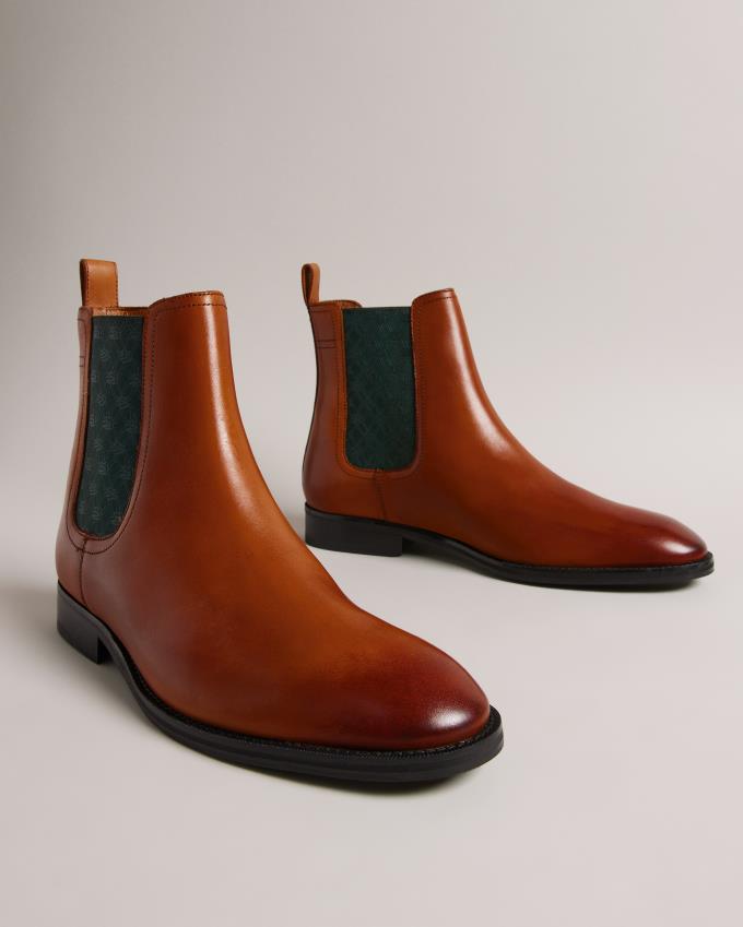Buty Chelsea Męskie Ted Baker Patterned Elastic Brązowe Polska | PL-ZHJSC9738