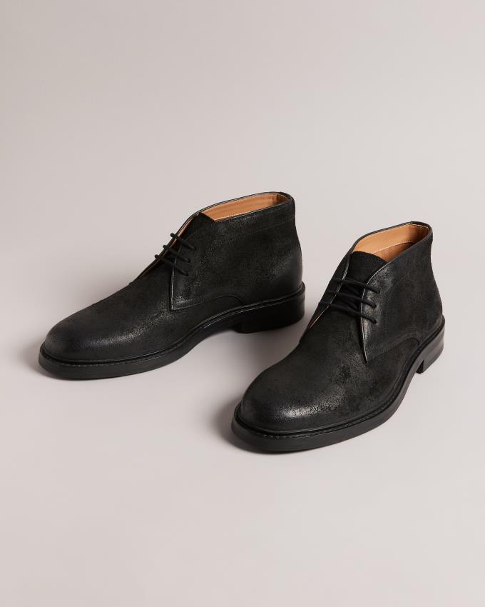 Buty Chukka Męskie Ted Baker Polished Suede Czarne Polska | PL-SLTOQ8716