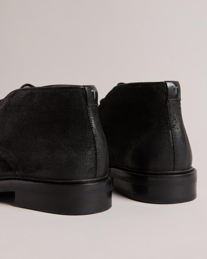 Buty Chukka Męskie Ted Baker Polished Suede Czarne Polska | PL-SLTOQ8716